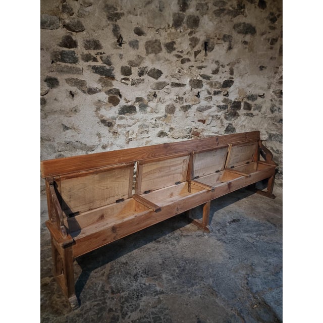 Antique Monastery Bench with Oak Frame, 1890s For Sale - Image 5 of 18