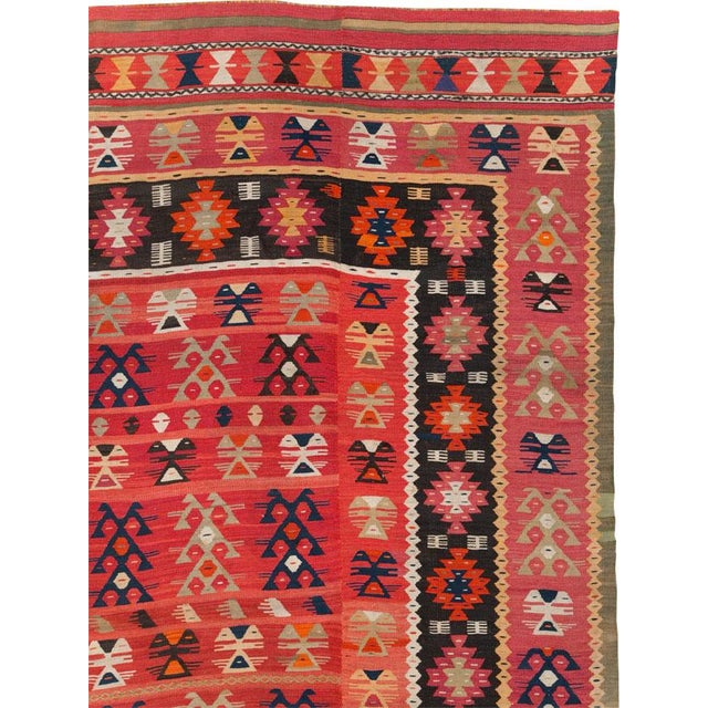 Galerie Shabab Collection Early 20th Century Handmade Turkish Flatweave Kilim Large Carpet For Sale - Image 4 of 10