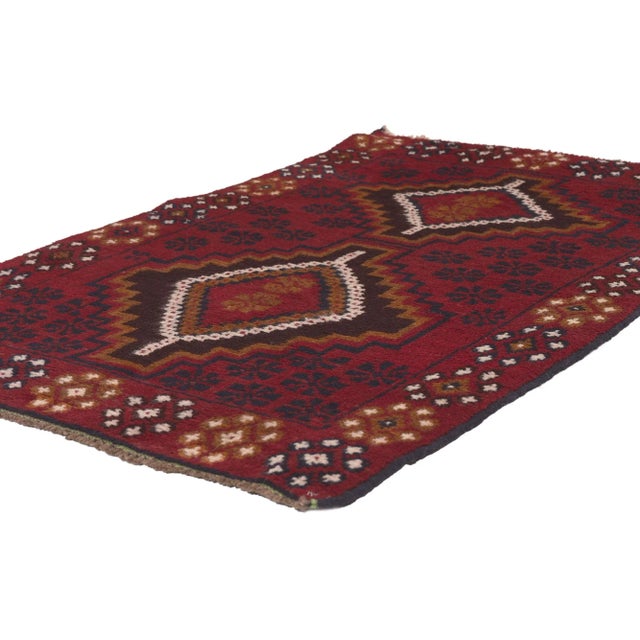 78631 Vintage Afghan Baluch Rug, 02'09 x 04'07. Emanating Afghani culture with incredible deta​il and texture, this small...