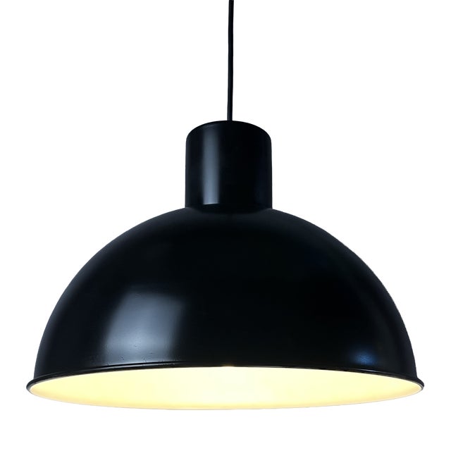 Vintage Black Pendant Lamp by Jo Hammerborg for Fog & Mørup, 1970s For Sale