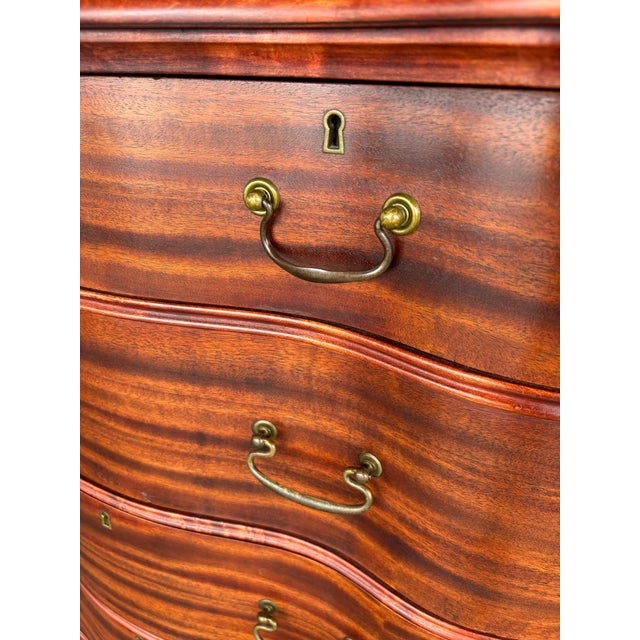 Antique Mahogany Serpentine Tallboy on Clawfoot Casters For Sale In Tampa - Image 6 of 11