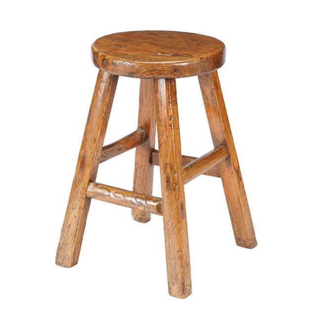 Chinese Qing Dynasty Elm Stool, C. 1875-1900 For Sale In Chicago - Image 6 of 10