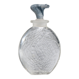 René Lalique Serpent Blue Glass Perfume Bottle