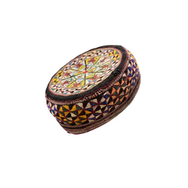 Tribal Tribal Mid-1900's Central Asian Hand Made Afghan-Turkmen Cap For Sale - Image 3 of 7