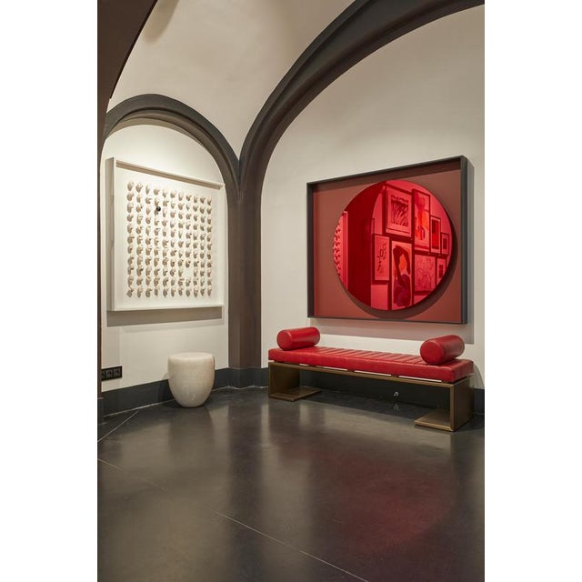 Not Yet Made - Made To Order Kimani Bronze Leather Bench with Cushions by Reda Amalou Design For Sale - Image 5 of 7