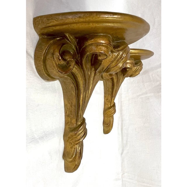 Mid 20th Century Rose Bouquet Wood Wall Brackets- a Pair For Sale - Image 9 of 12