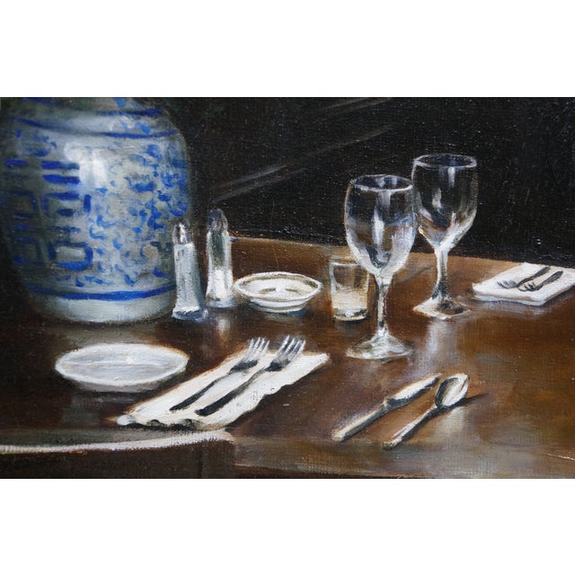 Late 20th Century Harry McCormick "Boerum Hill Cafe" Brooklyn Inn Bar Oil Painting Gold Leaf 43" For Sale - Image 10 of 13