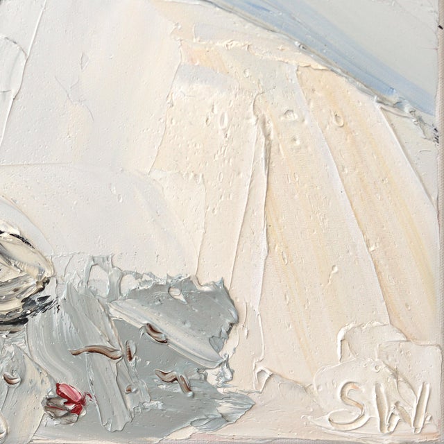 2010s Champagne Bottle, Glass, and Berries - Textured Still Life Oil Painting by Sally West For Sale - Image 5 of 9