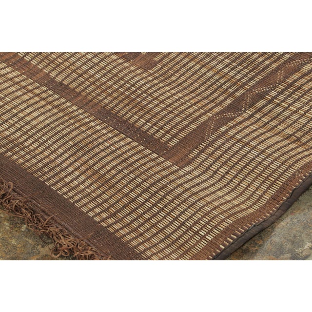 Wood Vintage Moroccan Tuareg Rug With Spatial Grid in Beige & Brown - Rug & Kilim For Sale - Image 7 of 7