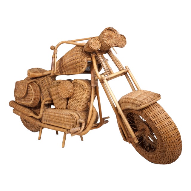 After Tom Dixon, Harley-Davidson Motorcycle, 1990s, Rattan For Sale