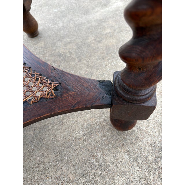 Vintage English Barley Twist Coffee Tble With Glass Top and Cane Bottom For Sale - Image 10 of 10