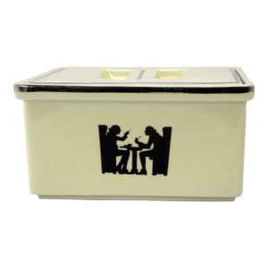 Vintage Hall's Covered Refrigerator Square Box Tavern Silhouette 1940's