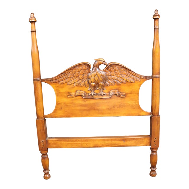 "E Pluribus Unum" Carved Eagle Headboard/Single For Sale