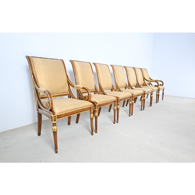 Karges Furniture Louis XVI Style Dining Chairs With Gilt Accents, Set of 14 For Sale In South Bend - Image 6 of 18