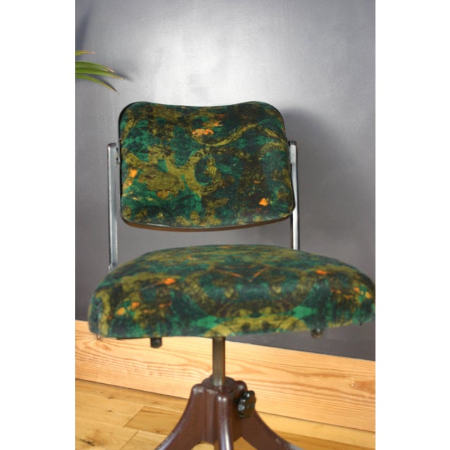 Vintage Tansad Industrial Swivel Chair in Blackpop Velvet, 1950s For Sale - Image 15 of 18