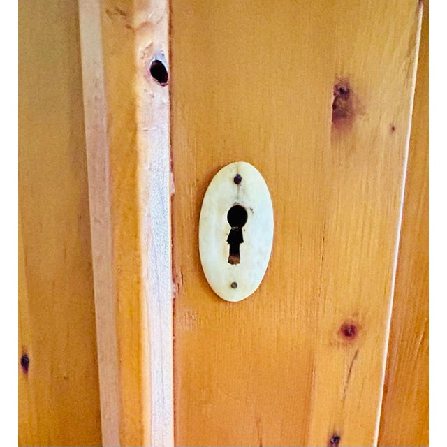 Goldenrod Antique 19th Century Rustic Wormwood Pine Armoire For Sale - Image 8 of 12