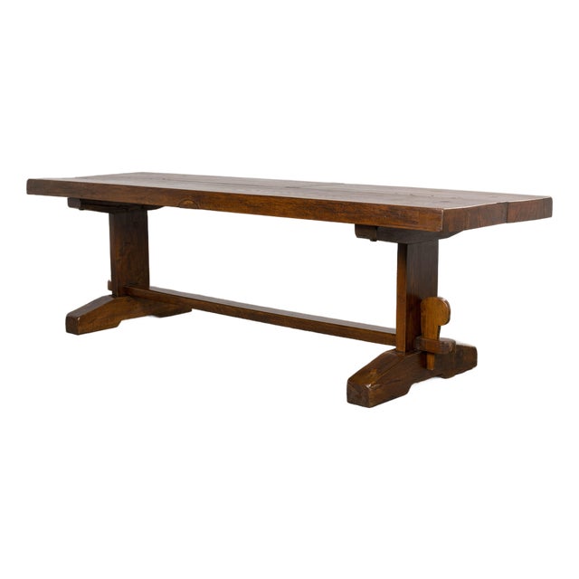 18th Century French Monastery Oak Trestle Dining Table For Sale