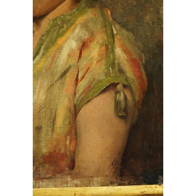 Giovanni Fattori, Portrait of a Woman, 19th Century, Oil Painting on Canvas, Framed For Sale - Image 8 of 18