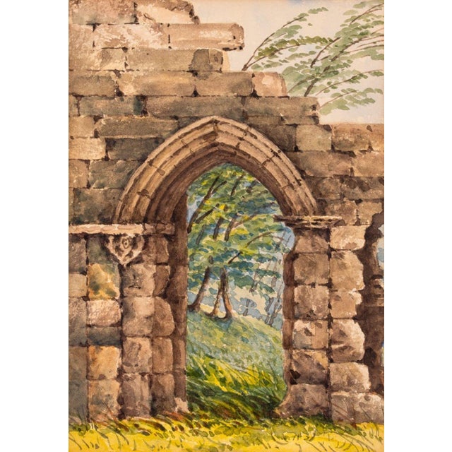 English School, "Easby Abbey, Richmond", Watercolor on Paper, Early 20th Century, apparently unsigned, titled to verso,...