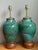 Vintage Green Glazed Ceramic Table Lamps - Pair For Sale - Image 11 of 12