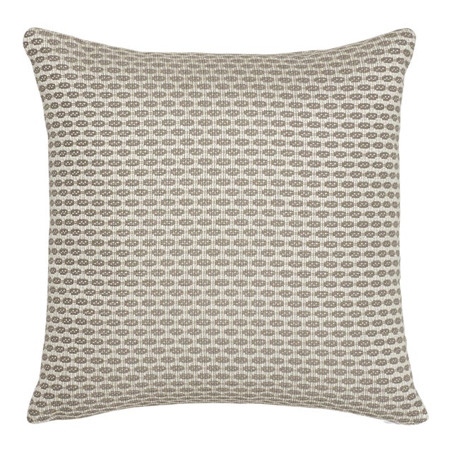 Contemporary Schumacher Hickox Natural Indoor/Outdoor Two-Sided Pillow For Sale