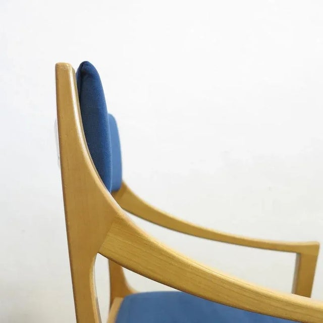 Mid-Century Modern Set of Blue Upholstered Scandinavian Armchairs, 1960s For Sale - Image 3 of 8