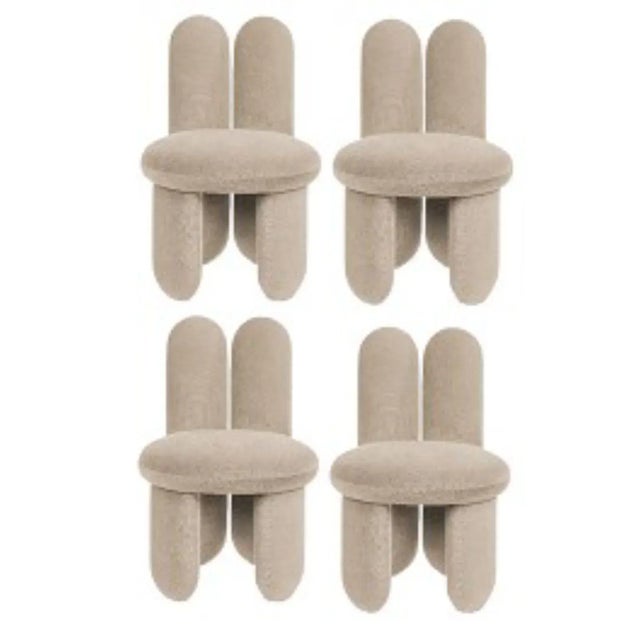 Set of 4 glazy chairs, gentle by royal stranger dimensions: w 58 d 58 h 85 cm sh 50 sd 46 cm materials: upholstery also...