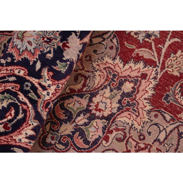 Textile Art Nouveau 1990's Isphan Pak-Persian Red/Blue Wool Rug - 8'2'' X 10'4'' For Sale - Image 7 of 9