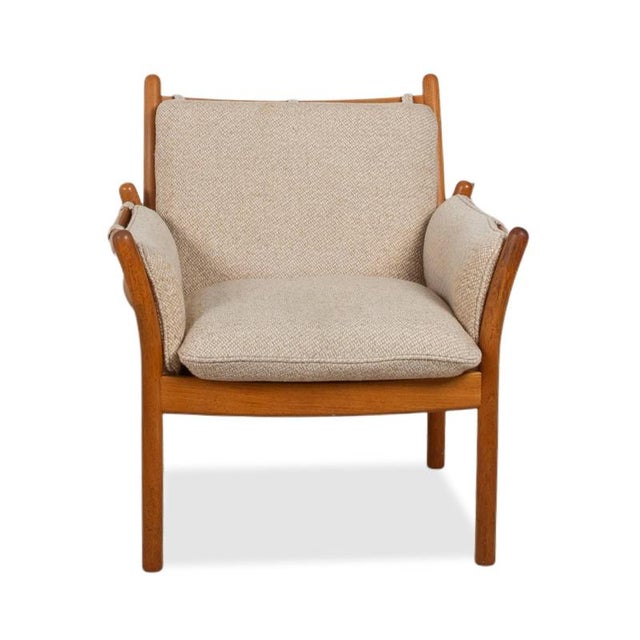 Mid-Century Danish Genius Armchair in Teak with Grey Upholstery by Illum Wikkelsø for CFC Silkeborg, 1975 For Sale - Image 11 of 15