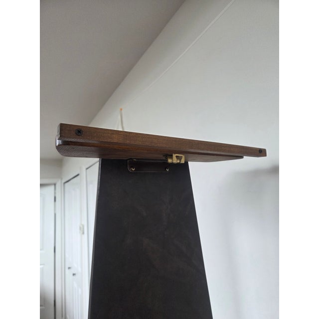 Brown 1950s Mid-Century Modern Vinyl Butler/Valet Telephone Chair W/ Lift-Top Storage For Sale - Image 8 of 9