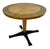Vintage Greek key round dining table with center pedestal support and black cross feet at the base. Greek key design...