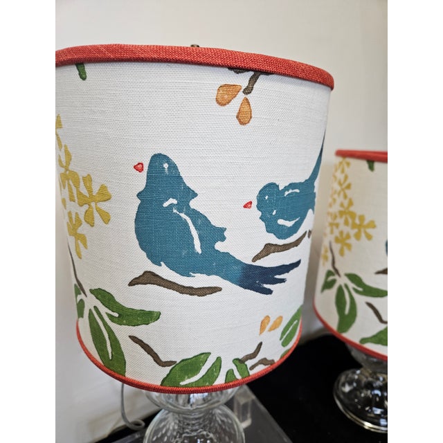 Charming Old School Oil Lamps Converted to Table Lamps With Fabulous Custom Shades - A Pair For Sale In Philadelphia - Image 6 of 7