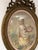 Antique Papier Peint Garden Scene in a Water-Gilded Wood Frame At the center of this frame is a hand-colored papier peint...