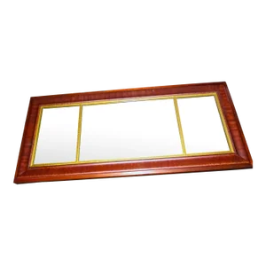Antique French Empire Mahogany & Gold Interior Mantle Mirror