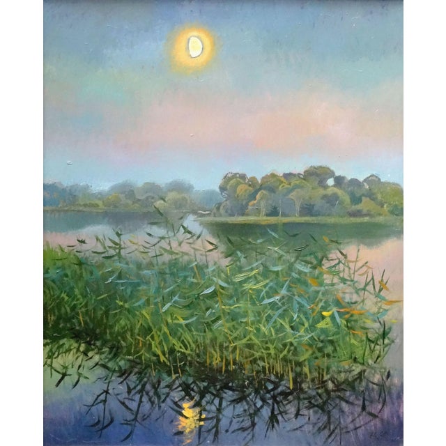 Contemporary Zita Sudnika, Moonlight, Oil on Cardboard For Sale - Image 3 of 3