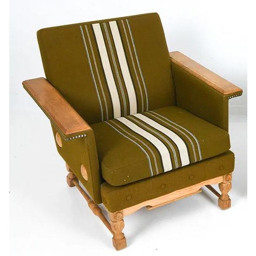 Henning Kjaernulf Danish Mid Century Modern Lounge Chair W Straight Paddle Arms For Sale - Image 4 of 9