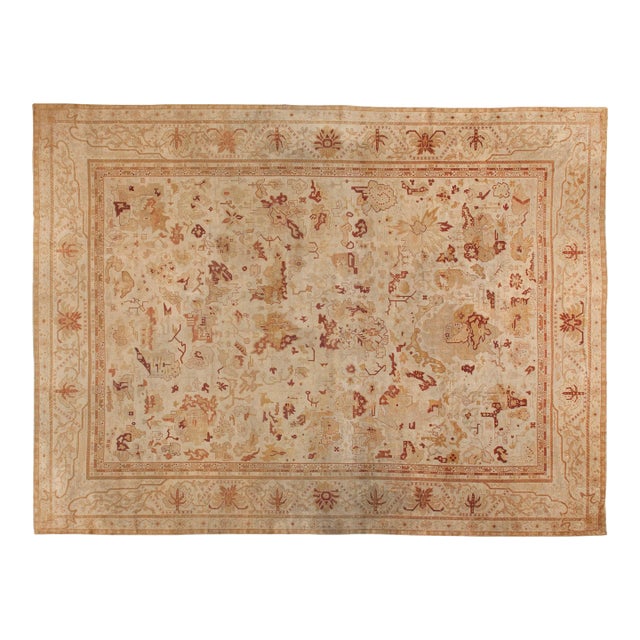 Oversized 1880s Antique Indian Amritsar Rug For Sale