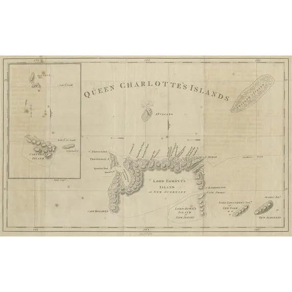 Map of Queen Charlottes, 1773 For Sale