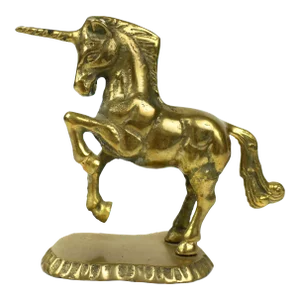 Vintage Brass Unicorn Horse Figurine Model