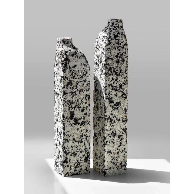 Cast Stone Sculptural Vases by Donatas Zukauskas, Set of 2 For Sale - Image 9 of 9