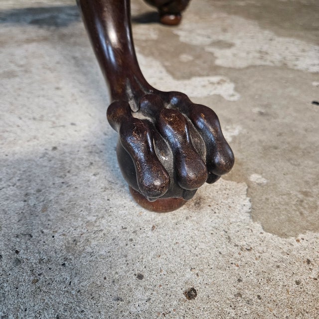 Late 19th Century Small Round Mahogany Chippendale Style Tilt Top Dining/Tea Table With Ball & Claw Feet For Sale - Image 14 of 16