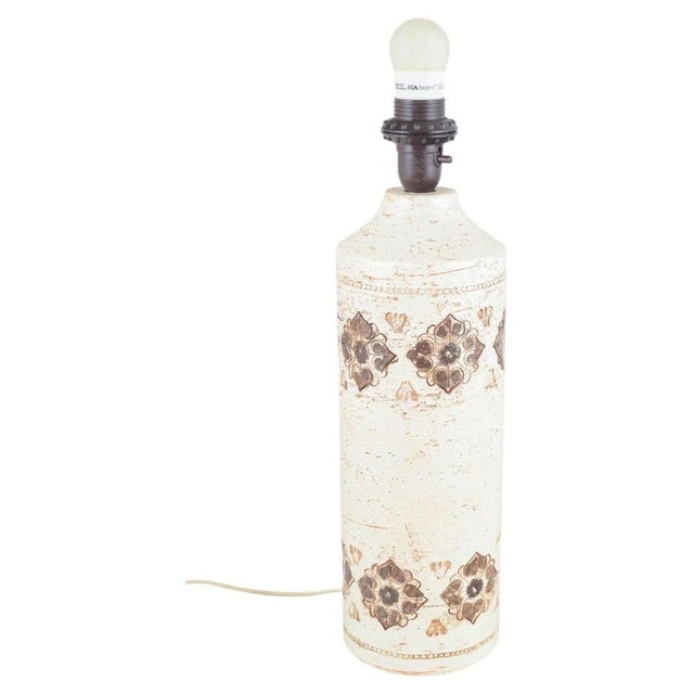 1970s Large Ceramic Table Lamp with Relief by Bitossi for Bergboms, 1970s For Sale - Image 5 of 5