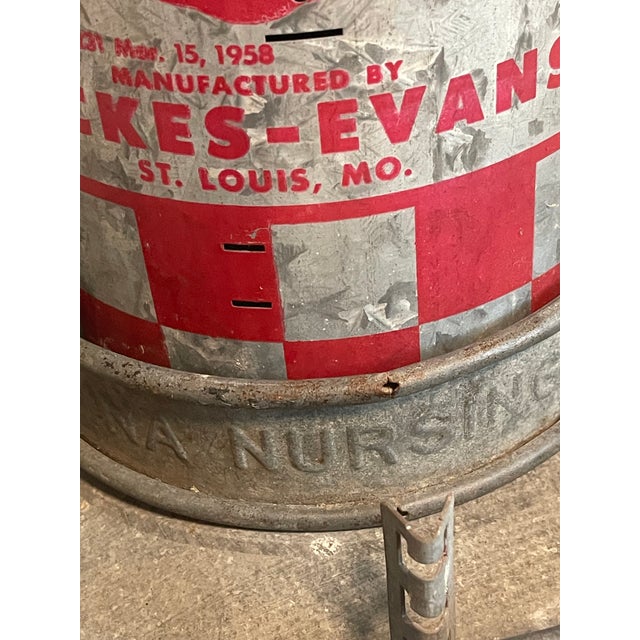 1940s Antique Dog Tube Feeder Purina Chow Metal Rustic For Sale - Image 5 of 6