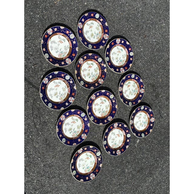 Mid 19th Century Original 19th C. Ironstone Chinoiserie Style Dinner Plates - Set of 11 For Sale - Image 5 of 11