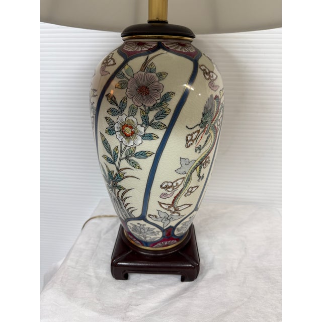 Ethan Allen Chinoiserie Ceramic Table Lamp For Sale - Image 10 of 12