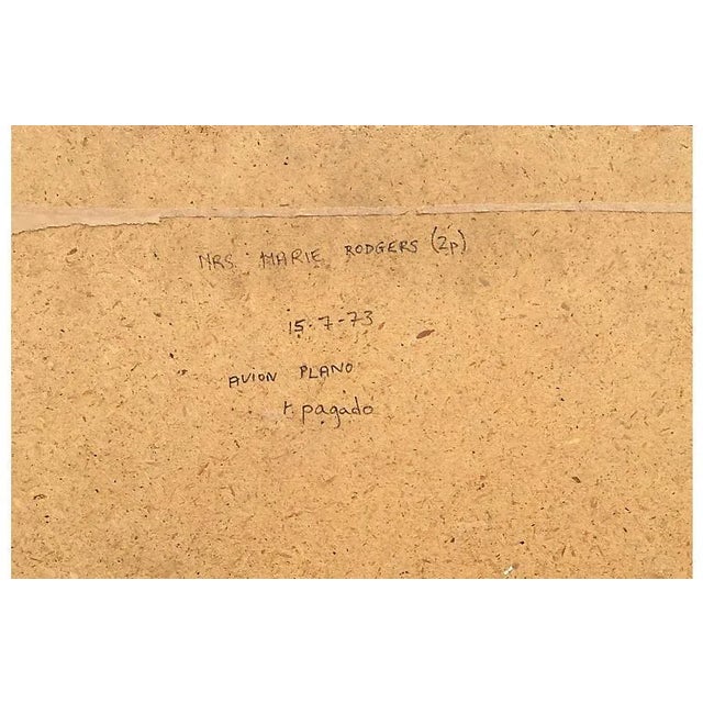 Tiffany Blue 'Woman in a Scarf,' Modernist Figural by Herbert Portillo Galan, 1970s For Sale - Image 8 of 9