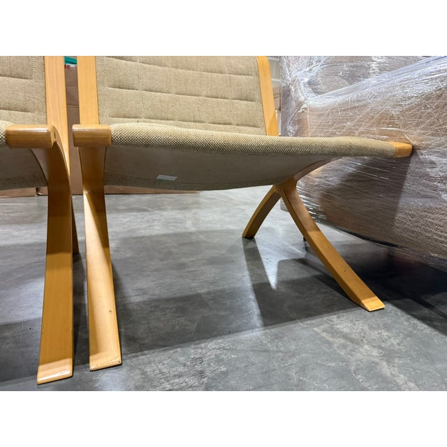 1940s Pair of 'Ax' Chairs Attributed to Peter Hvidt & Orla Mølgaard-Nielsen for Fritz Hansen For Sale - Image 9 of 10