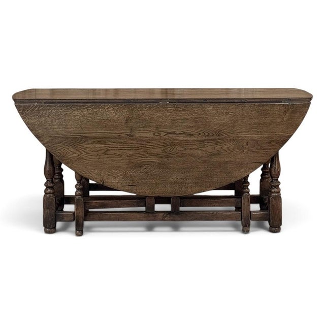 Early 19th Century Early 19th Century Antique English Oak Gateleg Dining Table For Sale - Image 5 of 18