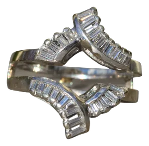The Topanga Canyon: Ladies 14K White Gold Ring Jacket set with 0.50 CTW Diamonds