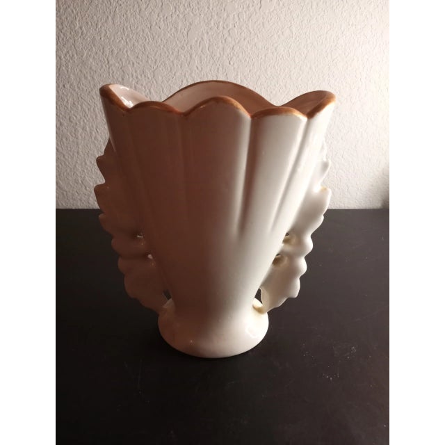 1950s Porcelain Handpainted Floral Spill Vase Likely French For Sale - Image 4 of 8